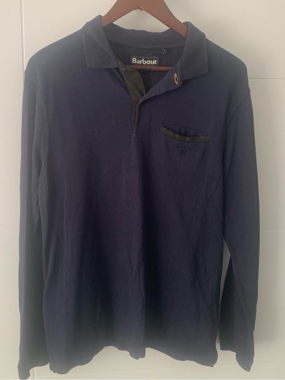 Barbour Men's Navy Long-Sleeve Polo Shirt A14